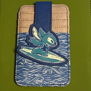 Disney Lilo & Stitch Surfing ID Badge Holder Card Wallet GUC